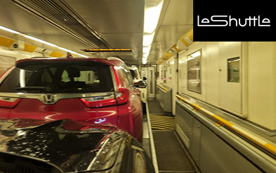 Aan boord bij Le Shuttle, de autotrein door de Kanaaltunnel