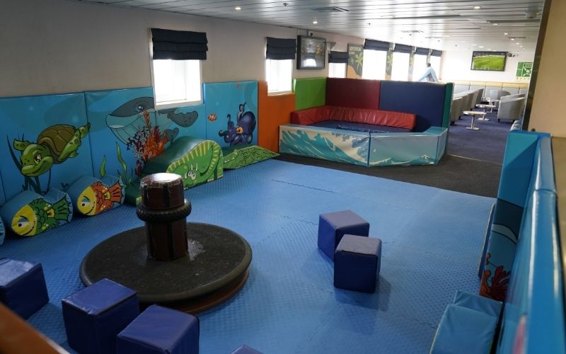 Het speelgedeelte voor kinderen aan boord van Irish Ferries